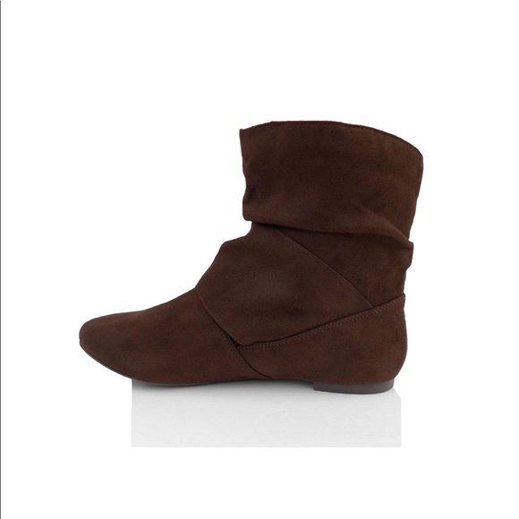 Rampage Dark Brown Slouchy Booties with Bow 6.5 - Picture 2 of 5